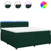Image de vidaXL Lit boxspring avec matelas vert foncé 180x200 cm velours