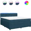 Image de vidaXL Lit boxspring avec matelas bleu 180x200 cm velours