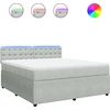 Image de vidaXL Lit boxspring avec matelas gris clair 180x200 cm velours