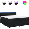 Image de vidaXL Lit boxspring avec matelas noir 180x200 cm velours