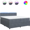 Image de vidaXL Lit boxspring avec matelas gris foncé 200x200 cm velours