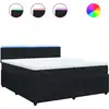 Image de vidaXL Lit boxspring avec matelas noir 200x200 cm velours
