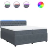 Image de vidaXL Lit boxspring avec matelas gris foncé 200x200 cm velours