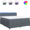 Image de vidaXL Lit boxspring avec matelas gris foncé 200x200 cm velours