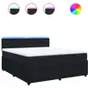 Image de vidaXL Lit boxspring avec matelas noir 200x200 cm velours