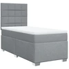 Image de vidaXL Lit boxspring avec matelas gris clair 80x200 cm Tissu