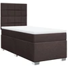 Image de vidaXL Lit boxspring avec matelas brun foncé 80x200 cm Tissu