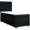 Image de vidaXL Lit boxspring avec matelas noir 80x200 cm tissu