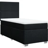 Image de vidaXL Lit boxspring avec matelas noir 90x190 cm Tissu
