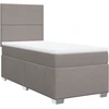 Image de vidaXL Lit boxspring avec matelas Taupe 90x200 cm Tissu