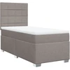 Image de vidaXL Lit boxspring avec matelas Taupe 90x200 cm Tissu