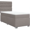 Image de vidaXL Lit boxspring avec matelas Taupe 90x200 cm Tissu