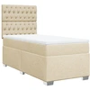 Image de vidaXL Lit boxspring avec matelas Crème 90x200 cm Tissu