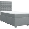 Image de vidaXL Lit boxspring avec matelas gris clair 90x200 cm Tissu
