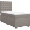 Image de vidaXL Lit boxspring avec matelas Taupe 90x200 cm Tissu