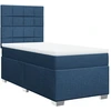 Image de vidaXL Lit boxspring avec matelas bleu 100x200 cm Tissu