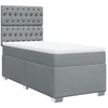 Image de vidaXL Lit boxspring avec matelas gris clair 100x200 cm Tissu