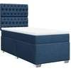 Image de vidaXL Lit boxspring avec matelas bleu 100x200 cm Tissu