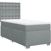 Image de vidaXL Lit boxspring avec matelas gris clair 100x200 cm Tissu