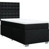 Image de vidaXL Lit boxspring avec matelas noir 100x200 cm tissu