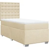 Image de vidaXL Lit boxspring avec matelas Crème 100x200 cm Tissu
