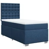 Image de vidaXL Lit boxspring avec matelas bleu 100x200 cm Tissu