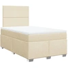 Image de vidaXL Lit boxspring avec matelas Crème 120x190 cm Tissu