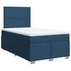Image de vidaXL Lit boxspring avec matelas bleu 120x190 cm Tissu