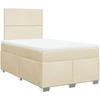 Image de vidaXL Lit Boxspring avec matelas Crème 120x200 cm Tissu