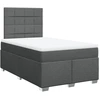 Image de vidaXL Lit boxspring avec matelas gris foncé 120x200 cm Tissu