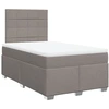 Image de vidaXL Lit Boxspring avec matelas Taupe 120x200 cm Tissu