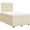 Image de vidaXL Lit Boxspring avec matelas Crème 120x200 cm Tissu