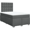 Image de vidaXL Lit boxspring avec matelas gris foncé 120x200 cm Tissu