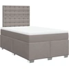 Image de vidaXL Lit Boxspring avec matelas Taupe 120x200 cm Tissu