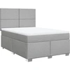 Image de vidaXL Lit boxspring avec matelas gris clair 140x190 cm Tissu