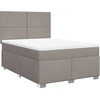 Image de vidaXL Lit boxspring avec matelas Taupe 140x190 cm Tissu