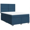 Image de vidaXL Lit boxspring avec matelas bleu 140x190 cm Tissu