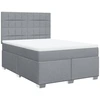 Image de vidaXL Lit boxspring avec matelas gris clair 140x190 cm Tissu