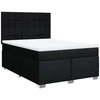 Image de vidaXL Lit boxspring avec matelas noir 140x190 cm Tissu