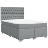 Image de vidaXL Lit boxspring avec matelas gris clair 140x190 cm Tissu