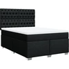 Image de vidaXL Lit boxspring avec matelas noir 140x190 cm Tissu