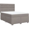 Image de vidaXL Lit boxspring avec matelas Taupe 140x190 cm Tissu