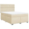Image de vidaXL Lit boxspring avec matelas Crème 140x190 cm Tissu