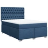 Image de vidaXL Lit boxspring avec matelas bleu 140x190 cm Tissu