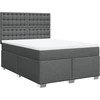 Image de vidaXL Lit boxspring avec matelas gris foncé 140x190 cm Tissu