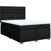 Image de vidaXL Lit boxspring avec matelas noir 140x190 cm Tissu