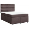Image de vidaXL Lit boxspring avec matelas brun foncé 140x190 cm Tissu