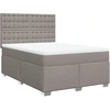 Image de vidaXL Lit boxspring avec matelas Taupe 140x190 cm Tissu