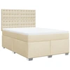 Image de vidaXL Lit boxspring avec matelas Crème 140x190 cm Tissu