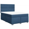 Image de vidaXL Lit boxspring avec matelas bleu 140x190 cm Tissu